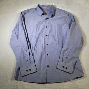 A-Frame Shirt Mens XL Royal Purple Slim Fit Stretch Long Sleeve Button Down